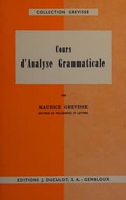 Tapa de Cours d'analyse grammaticale
