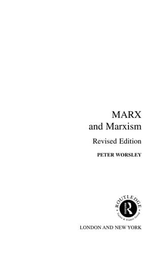 Tapa de Marx and Marxism