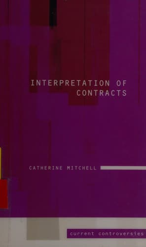 Tapa de Interpretation of contracts