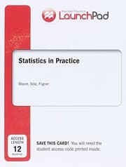 Tapa de LaunchPad for Moore's Statistics In Practice
