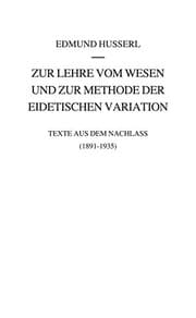 Tapa de Zur Lehre vom Wesen und zur Methode der eidetischen Variation