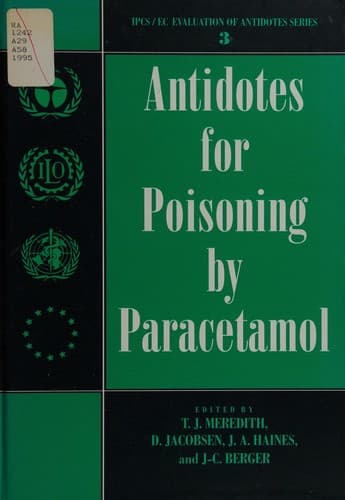 Tapa de Antidotes for poisoning by paracetamol
