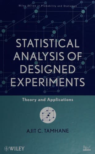 Tapa de Statistical analysis of designed experiments