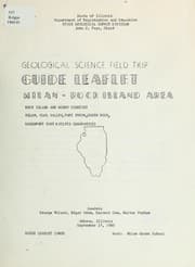 Tapa de Guide leaflet, geological science field trip, Milan-Rock Island area
