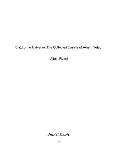 Tapa de Disturb the Universe