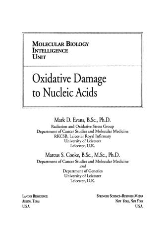 Tapa de Oxidative damage to nucleic acids