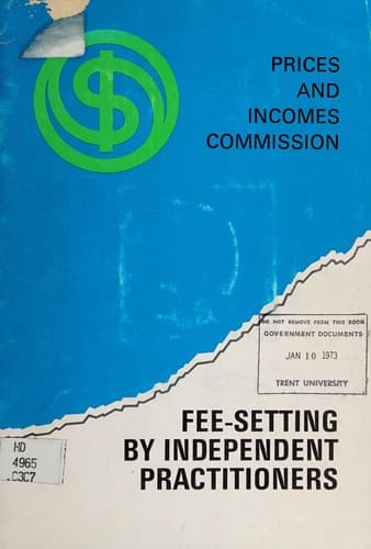 Tapa de Fee-setting by independent practitioners