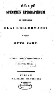 Tapa de Specimen epigraphicum in memoriam Olai Kellermanni