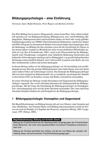 Tapa de Bildungspsychologie