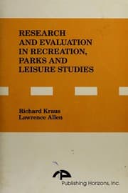 Tapa de Research and evaluation in recreation, parks, and leisure studies