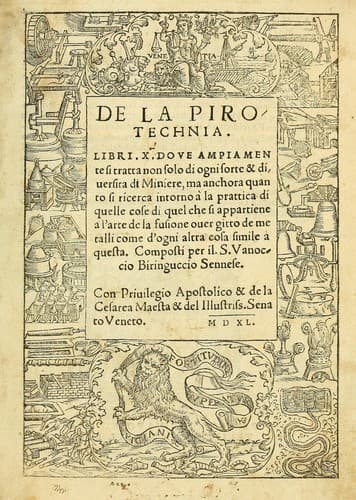 Tapa de De la pirotechnia.