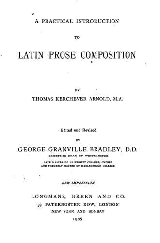 Tapa de A Practical Introduction to Latin Prose Composition