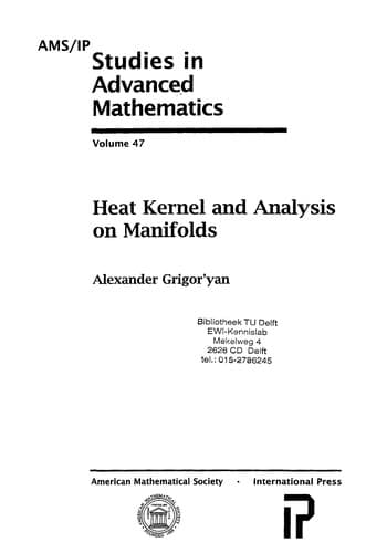 Tapa de Heat kernel and analysis on manifolds
