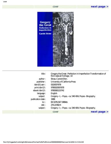 Tapa de Gregory the Great