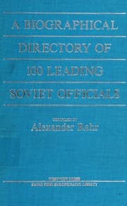 Tapa de A biographical directory of 100 leading Soviet officials