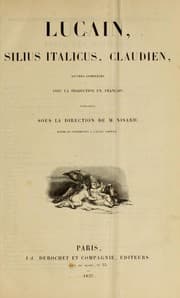 Tapa de Lucain, Silius Italicus, Claudien, oeuvres completes avec la traduction en francʹais