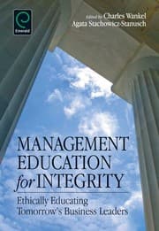 Tapa de Management education for integrity