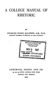 Tapa de A College Manual of Rhetoric