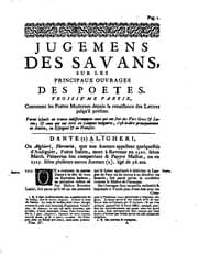 Tapa de Jugemens des savans sur les principaux ouvrages des auteurs