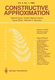 Tapa de Constructive Approximation : Special Issue