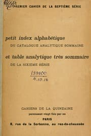 Tapa de Cahiers de la quinzaine