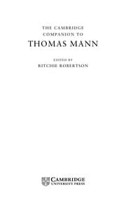 Tapa de The Cambridge companion to Thomas Mann
