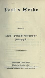 Tapa de Kant's gesammelte Schriften