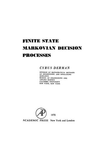 Tapa de Finite state Markovian decision processes