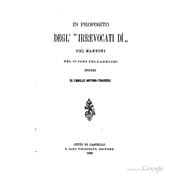 Tapa de In proposito degl' "irrevocati dì" del Manzoni nel II coro dell' Adelchi