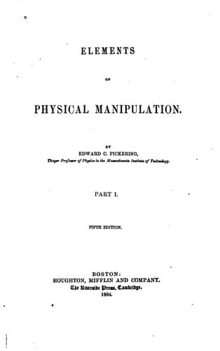 Tapa de Elements of Physical Manipulation