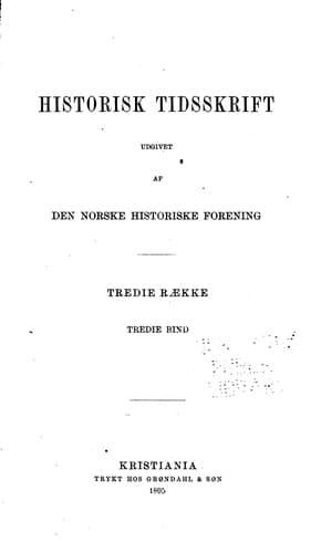 Tapa de Historisk tidsskrift