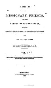 Tapa de Memoirs of missionary priests