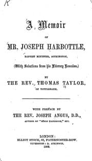 Tapa de A Memoir Of Mr. Joseph Harbottle