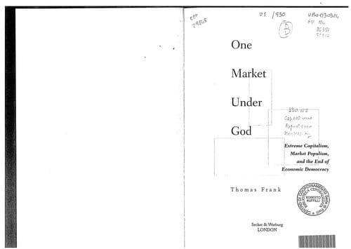 Tapa de One Market Under God