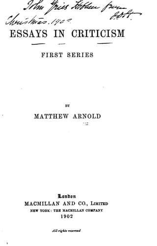 Tapa de Essays in Criticism: First Series