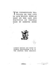 Tapa de The Unfortunate Traveller; Or, The Life of John Milton: With an Essay on the Life and Writings ..