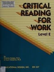 Tapa de Critical reading for work