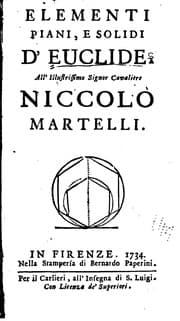 Tapa de Elementi piani, e solidi d'Euclide ..