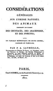 Tapa de Considérations générales sur l'ordre naturel des animaux composant les classes des crustacés ..