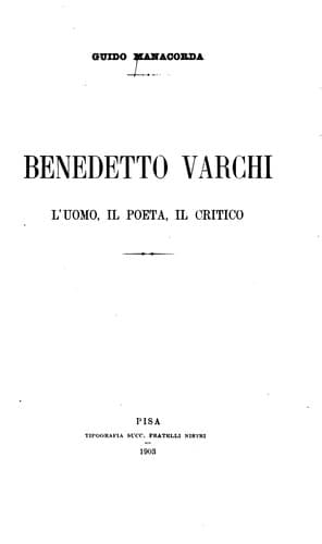 Tapa de Benedetto Varchi