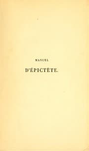 Tapa de Le manuel d'Épictète