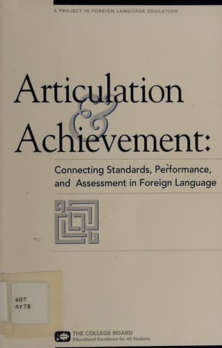 Tapa de Articulation & achievement