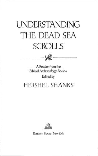Tapa de Understanding the Dead Sea Scrolls