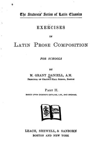 Tapa de Exercises in Latin Prose Composition: For Schools