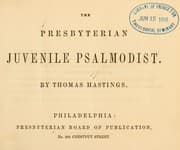 Tapa de The Presbyterian juvenile psalmodist