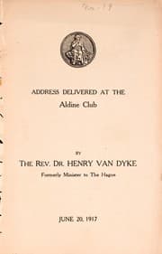 Tapa de Address delivered at the Aldine Club