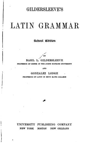 Tapa de Latin Grammar
