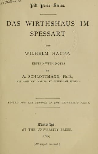 Tapa de Das Wirthshaus im Spessart