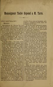 Tapa de Monseigneur Tache repond a M. Tarte