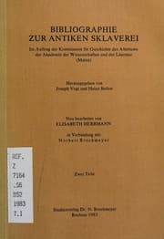 Tapa de Bibliographie zur antiken Sklaverei